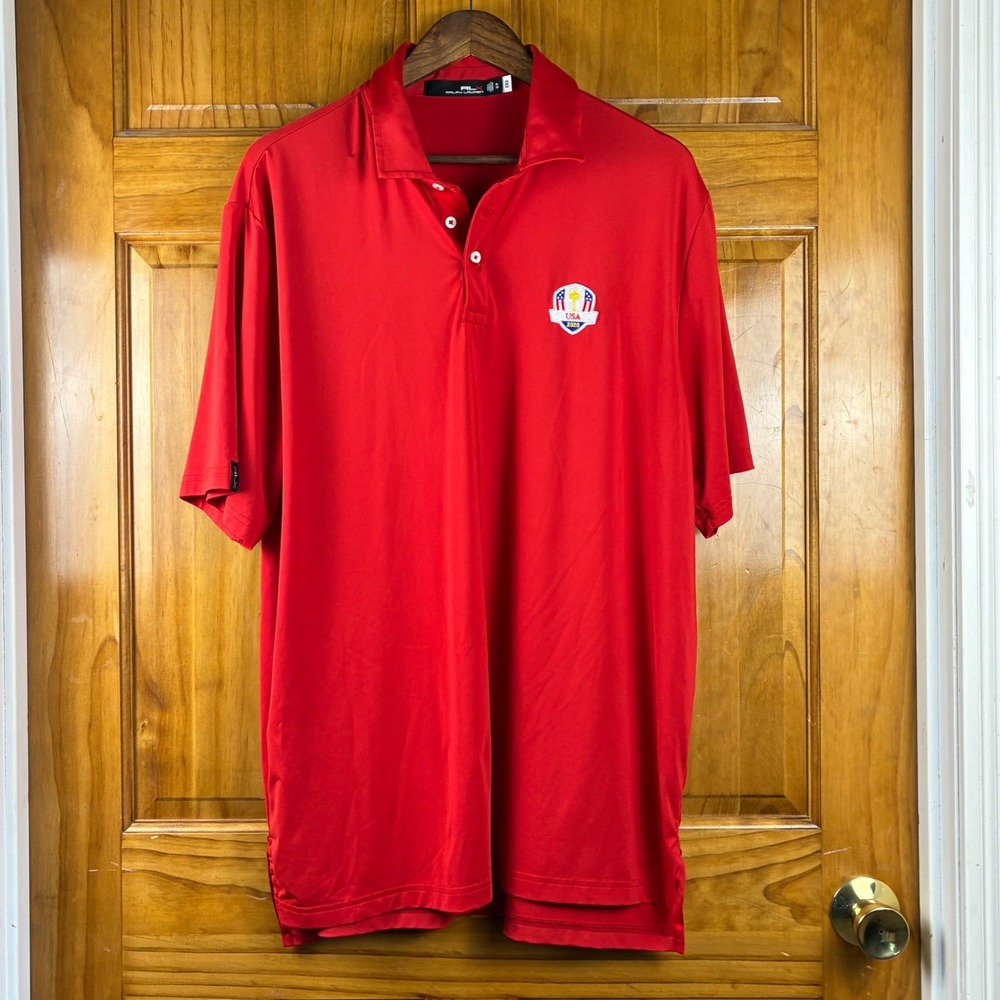 RLX Ralph Lauren Mens 2020 Ryder Cup USA Team Performance Golf Polo Red XL